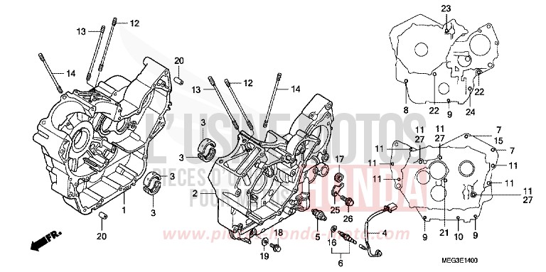 CRANKCASE for Shadow Aero GRAPHITE BLACK (NHB01) from 2006